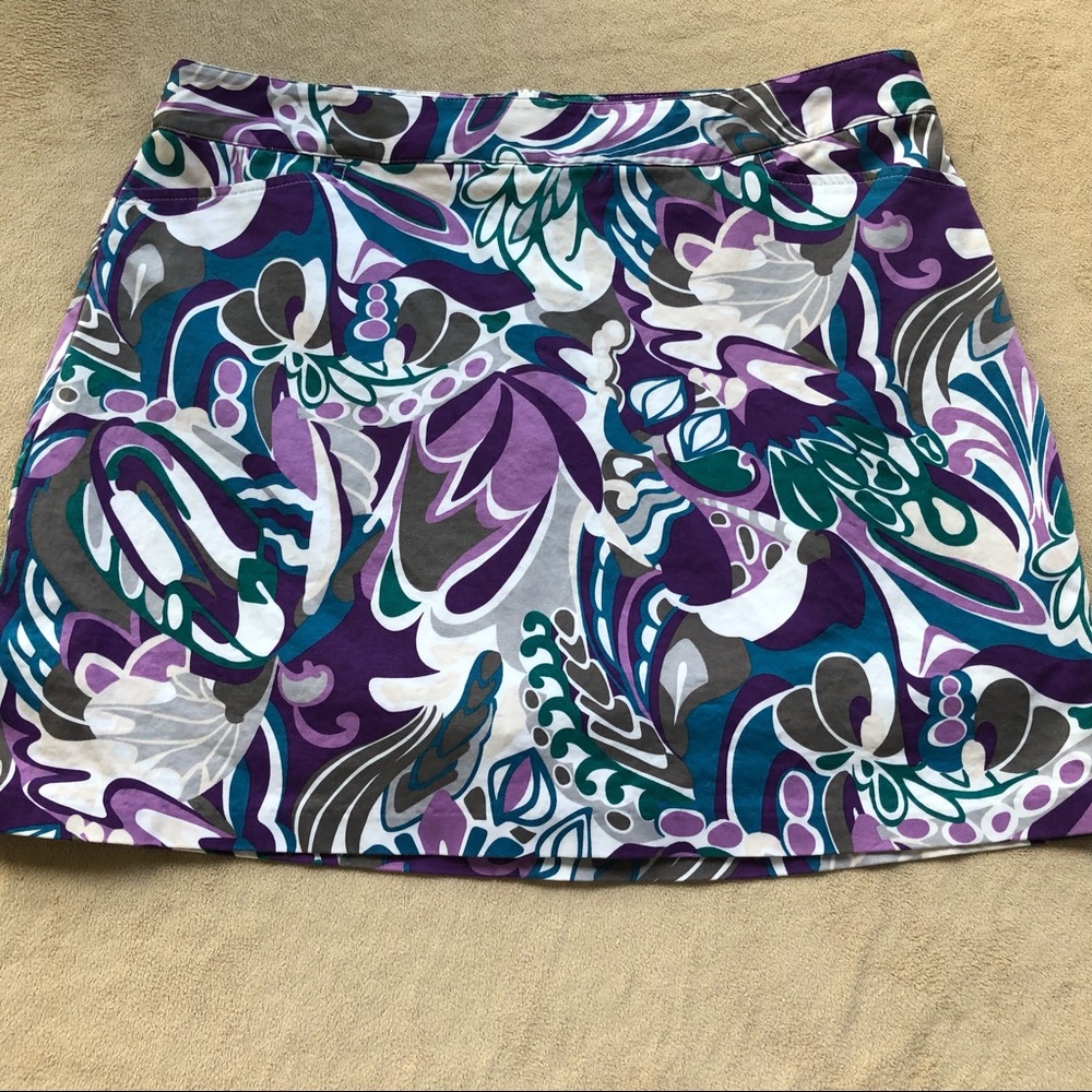 Lady Hagan Purple Print Cotton Stretch Skort